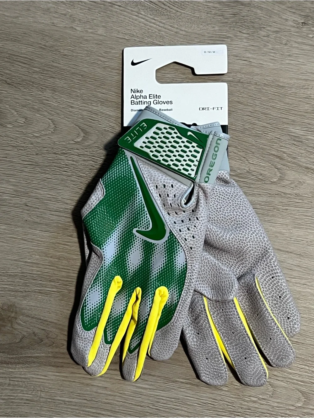 Nike Alpha Elite Oregon Ducks PE Baseball Batting Gloves FB4177-011 Men’s Size M